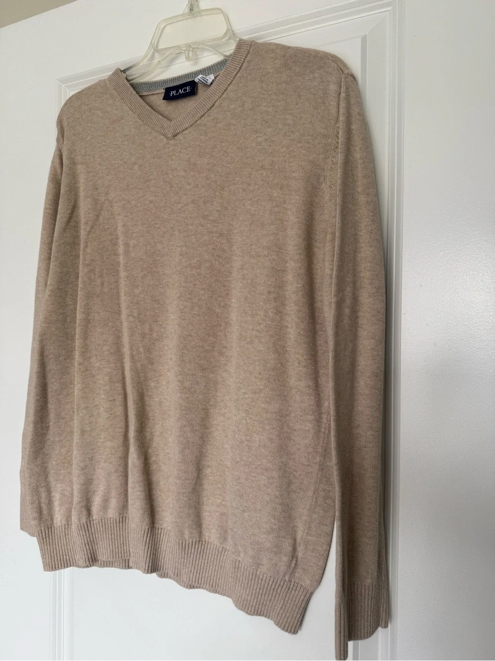 The Children's Place Kids V-Neck Sweater in Light Taupe